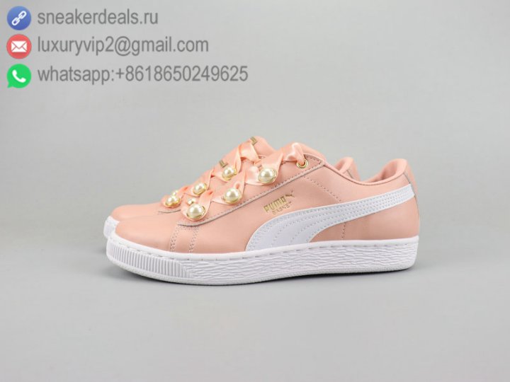Puma Basket Classic Glittz Wns Women Shoes Low Pink White Size 35-40